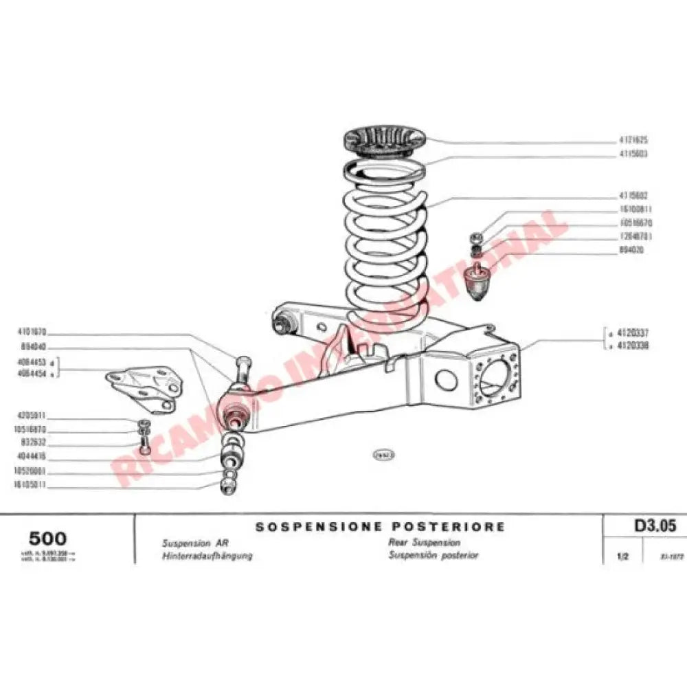 Pair of Rear Coil Spring Kit (Standard Size) - Classic Fiat 500R - Rear Suspension