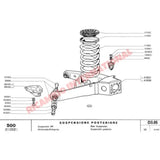 Pair of Rear Coil Spring Kit (Standard Size) - Classic Fiat 500R - Rear Suspension