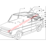 Pair of Rear Parcel Shelf Strap - Fiat 126 Bis - Interior Trim