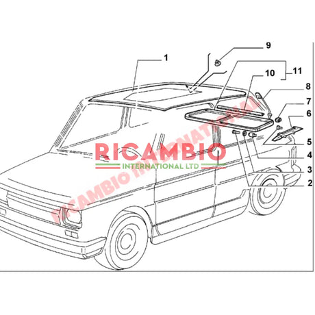 Pair of Rear Parcel Shelf Strap - Fiat 126 Bis - Interior Trim