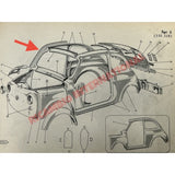 Pair of Roof Gutter Rails - Classic Fiat 500 N,D & Giardiniera - Repair Panels