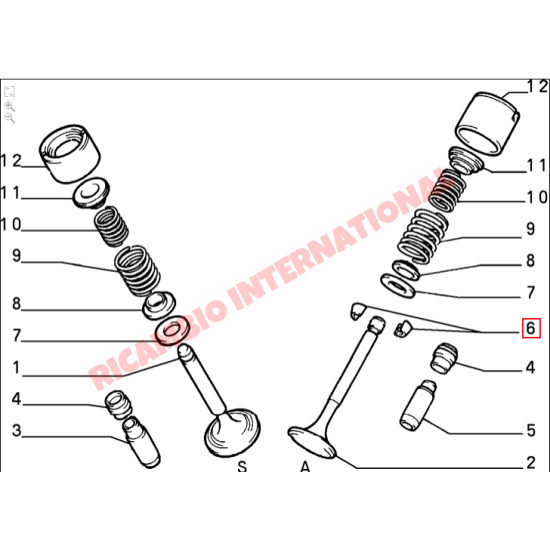 Pair of Valve Collets - Fiat 124 131 X19 Panda Strada Uno Lancia Delta Beta - Engine Parts