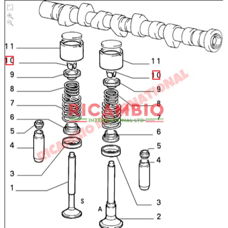 Pair of Valve Collets - Fiat 124 131 X19 Panda Strada Uno Lancia Delta Beta - Engine Parts