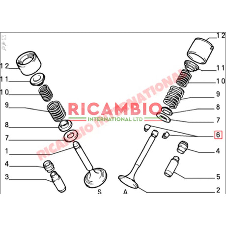 Pair of Valve Collets - Fiat 124 131 X19 Panda Strada Uno Lancia Delta Beta - Engine Parts