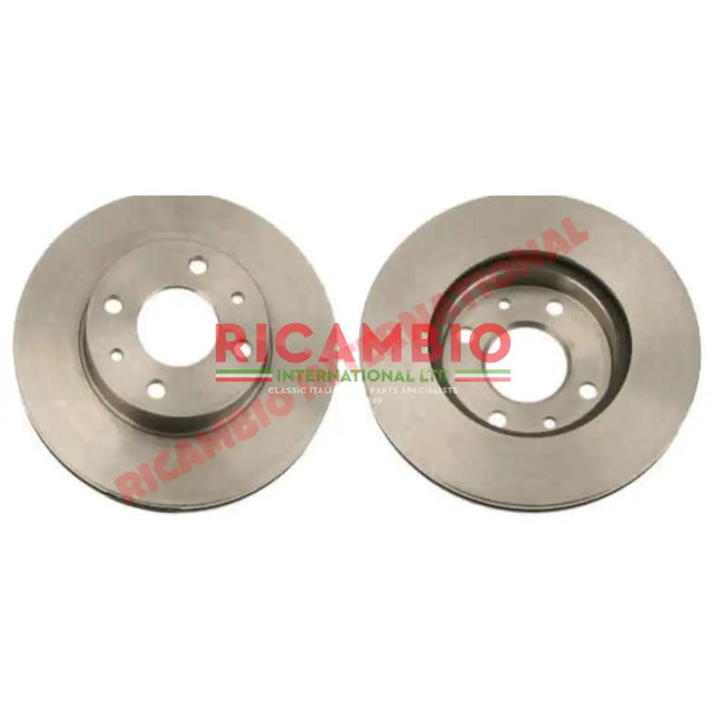 Pair of Vented Front Brake Disc - Fiat Uno Turbo - Brake Parts and Components
