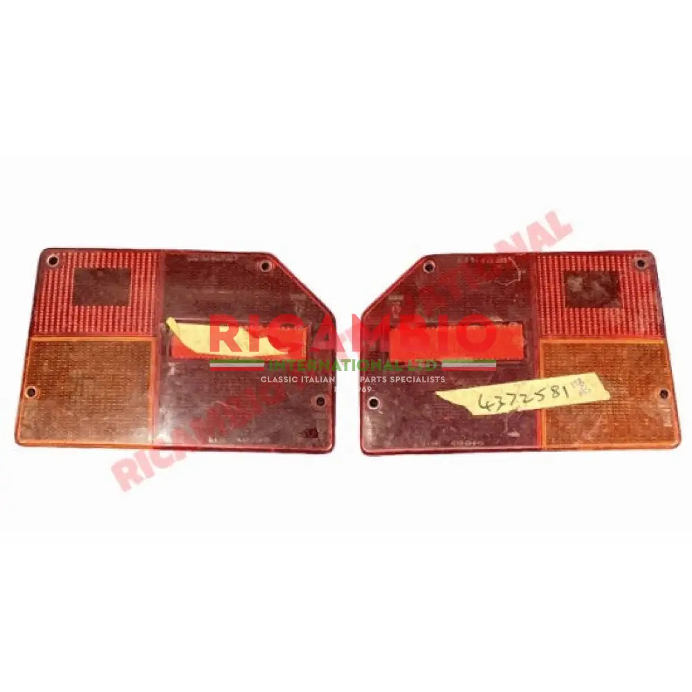 Pair Rear Lamp Lenses - Fiat 128 - Lights - Lamps and Lenses