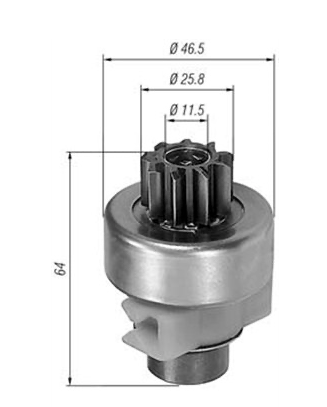Pinion Starter Bendix - Classic Fiat Panda,Cinquecento,Seicento,Uno Tipo