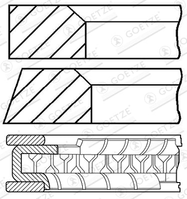 Piston Ring Kit (70mm) *Single Piston* - Classic Fiat Panda,Uno Lancia Y10 - Lancia Y10