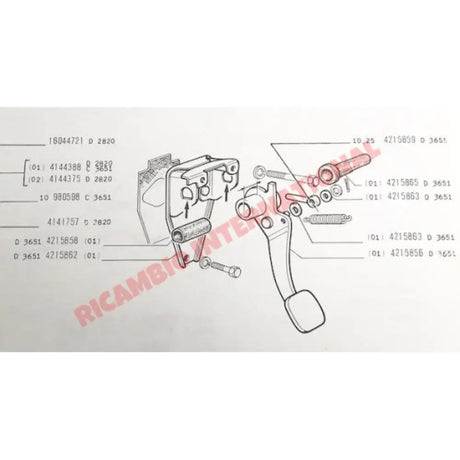 Plastic Pedal Box Bush Kit - Classic Fiat 500 126 - Steering