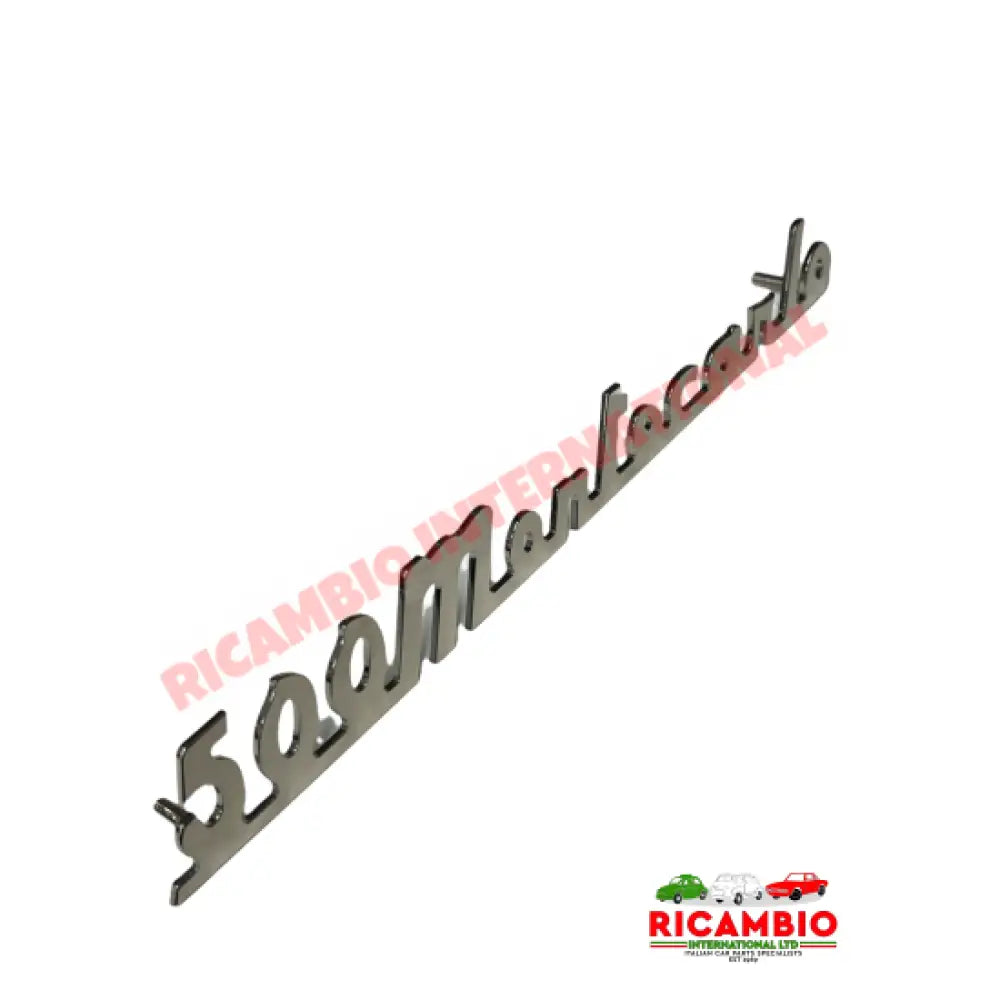 Polished Chrome ’500Montecarlo’ Metal Badge & Clips - Rear Badges