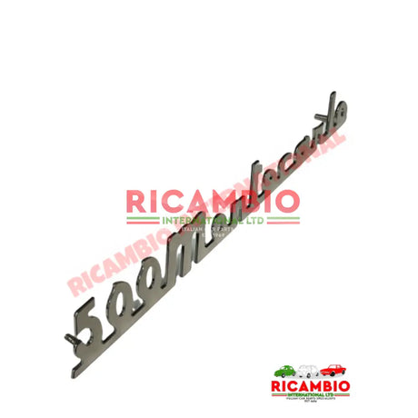 Polished Chrome ’500Montecarlo’ Metal Badge & Clips - Rear Badges