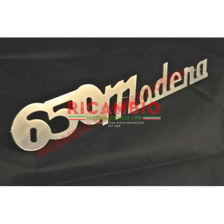 Polished Chrome ’650Modena’ Metal Badge - Classic Fiat 500 Parts & Spares