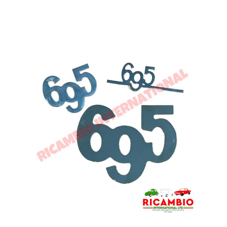 Polished Chrome ’695’ Metal Badge & Clips - Abarth