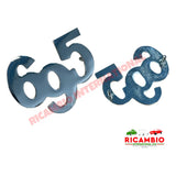 Polished Chrome ’695’ Metal Badge & Clips - Medium (62mm x 48mm) - Abarth