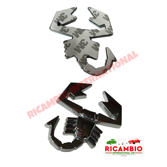 Polished Chrome Abarth Badge (60mm x 60mm) - Abarth