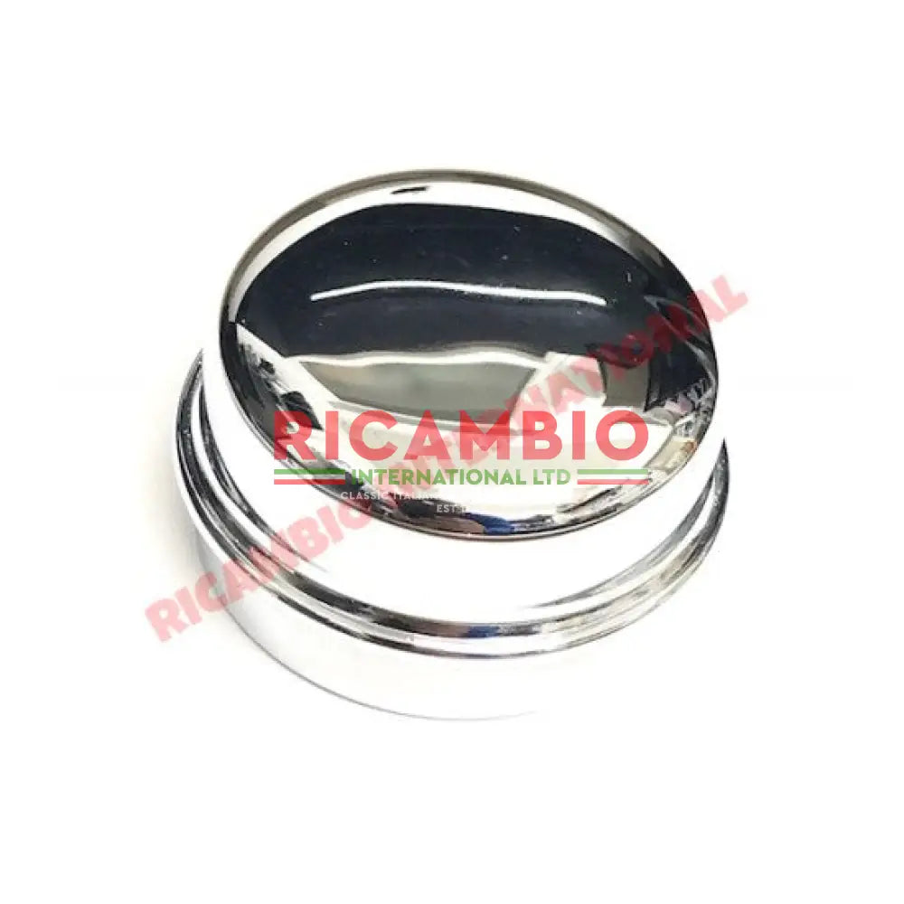 Polished Chrome Front Grease Cap - Classic Fiat 500 126 600 850 124 127 128 - Axles - Shafts - Joints and Couplings
