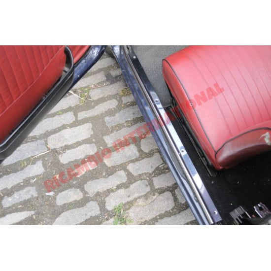 Polished Stainless Steel Inner Foot/Kick Plate Trim Kit (pair) & Screws - Classic Fiat 500 - Door Inner Kick Plates
