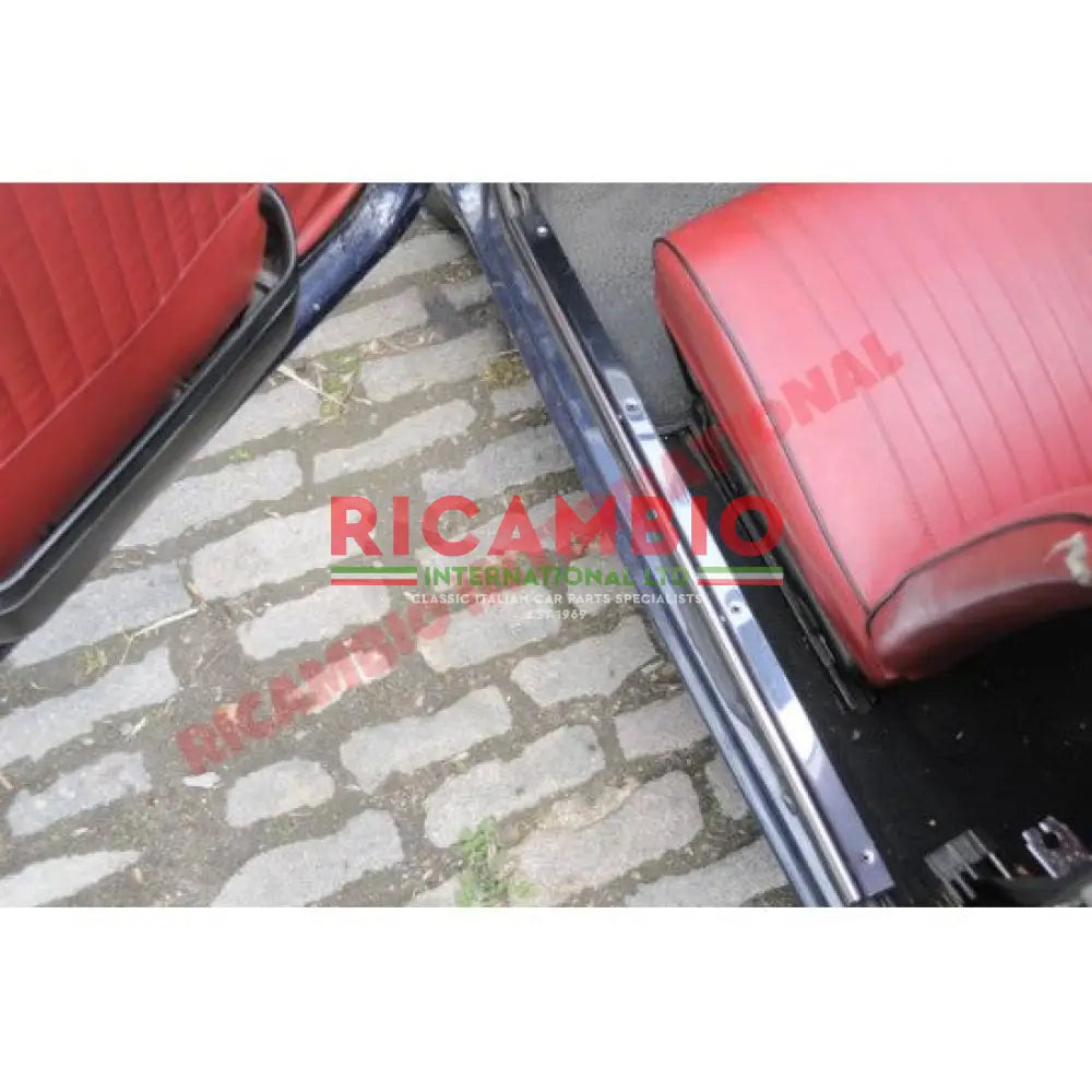 Polished Stainless Steel Inner Foot/Kick Plate Trim Kit (pair) & Screws - Classic Fiat 500 - Door Inner Kick Plates