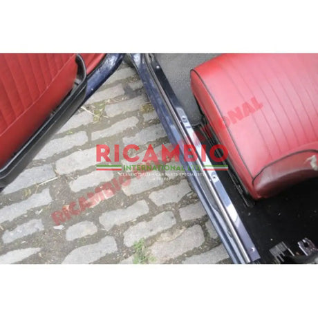 Polished Stainless Steel Inner Foot/Kick Plate Trim Kit (pair) & Screws - Classic Fiat 500 - Door Inner Kick Plates