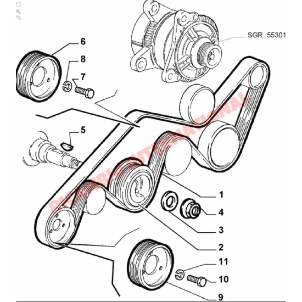 Power Steering Pulley - Alfa Romeo 164