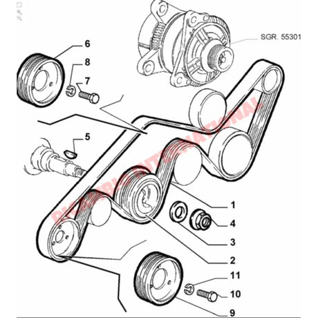 Power Steering Pulley - Alfa Romeo 164