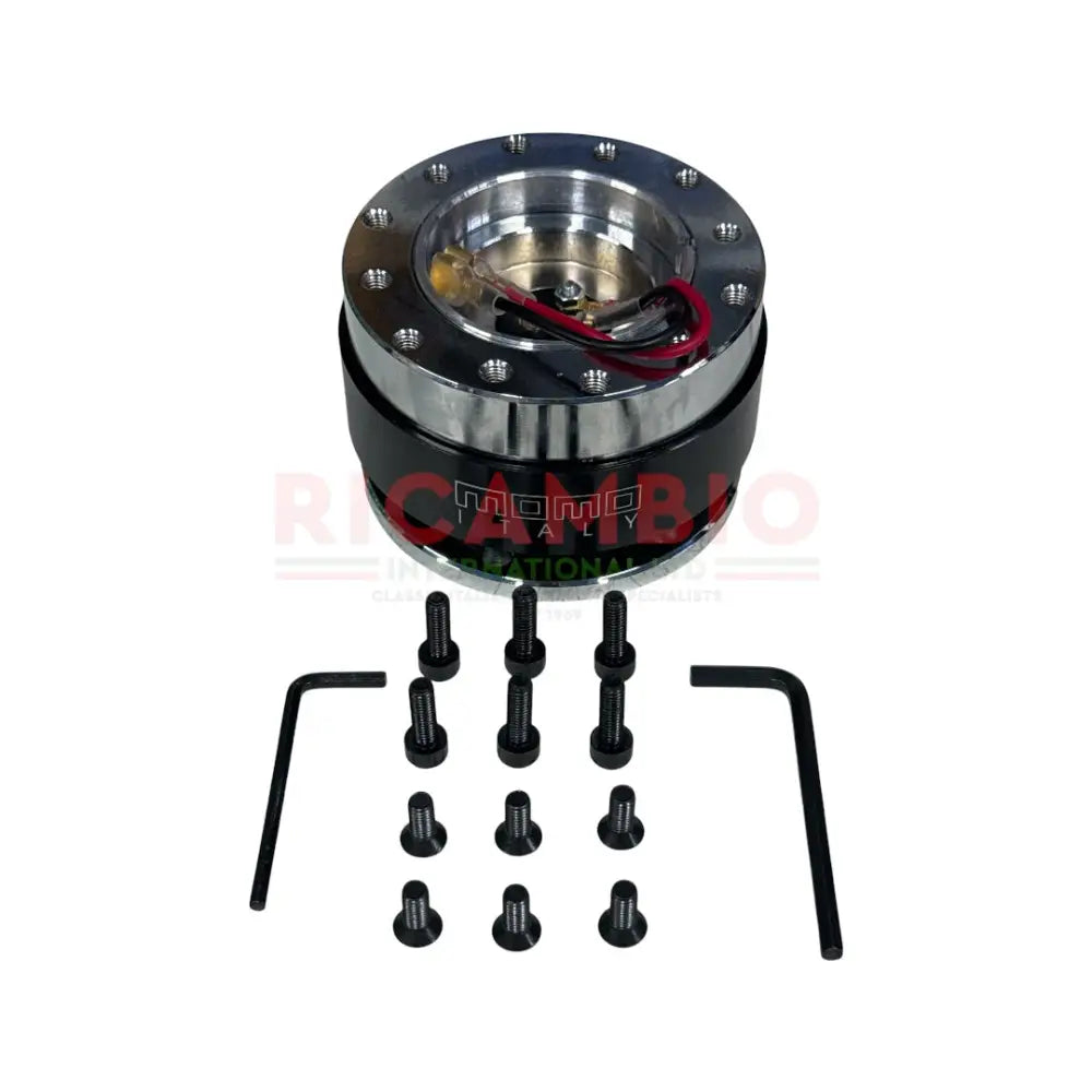 Quick Release Steering Wheel Hub - MOMO BLACK/ALLOY