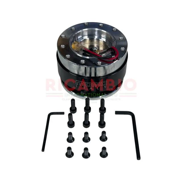 Quick Release Steering Wheel Hub - MOMO BLACK/ALLOY