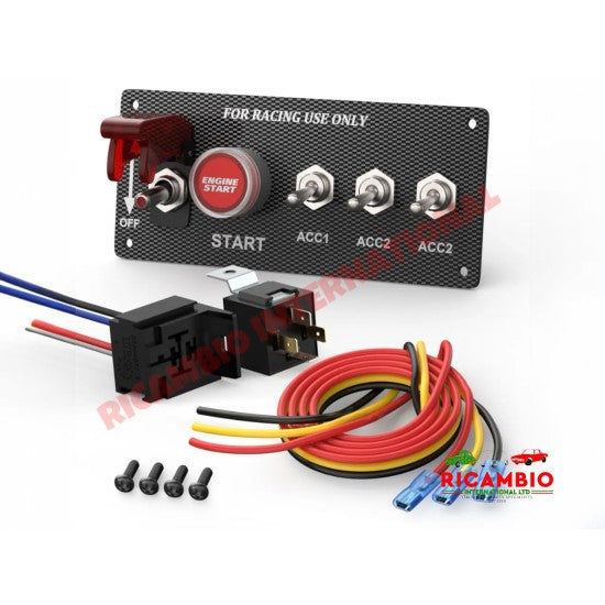 Racing Style Carbon Look Ignition Switch Panel - Ignition and Electrical Items