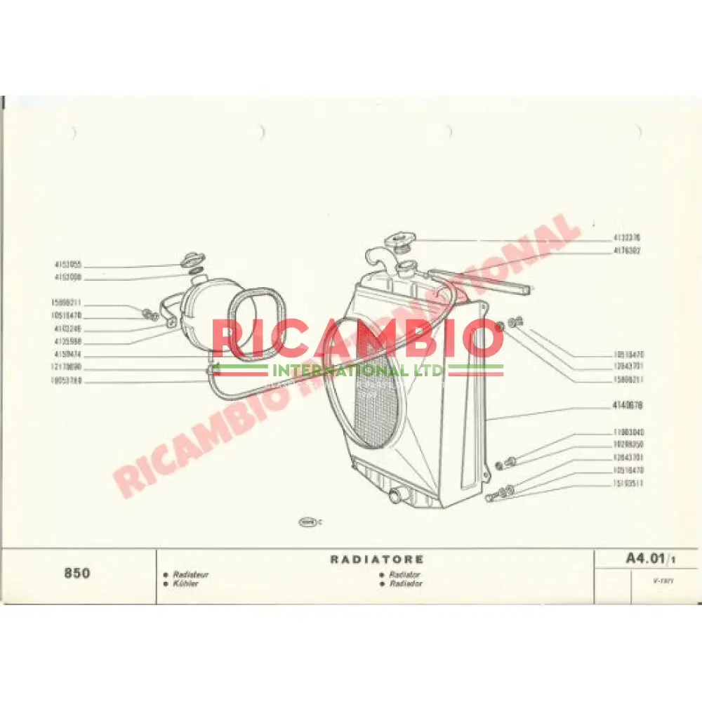 Radiator Cap - Fiat 850 850T 900T/E 124 - Heating & Cooling