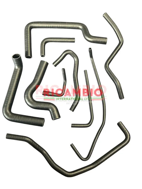 Radiator Cooling Silicone Hose Kit (10pcs) MATT BLACK - Fiat Coupe 20V Turbo - radiator hose