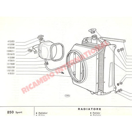 Radiator Expansion Tank & Cap (18mm outlet) - Fiat 850 - Heating and Cooling
