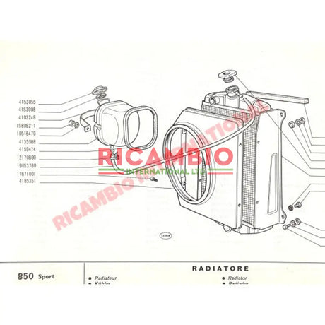 Radiator Expansion Tank & Cap (18mm outlet) - Fiat 850 - Heating and Cooling