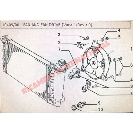 Radiator Fan & Motor Assembly - Classic Fiat Panda Lancia Y10 - Heating and Cooling