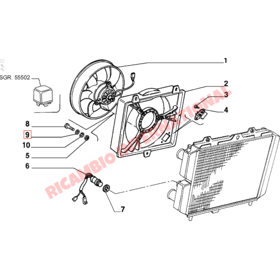 Radiator Fan Motor Assembly - Fiat 126 - Heating & Cooling