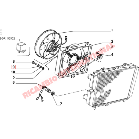 Radiator Fan Motor Assembly - Fiat 126 - Heating & Cooling