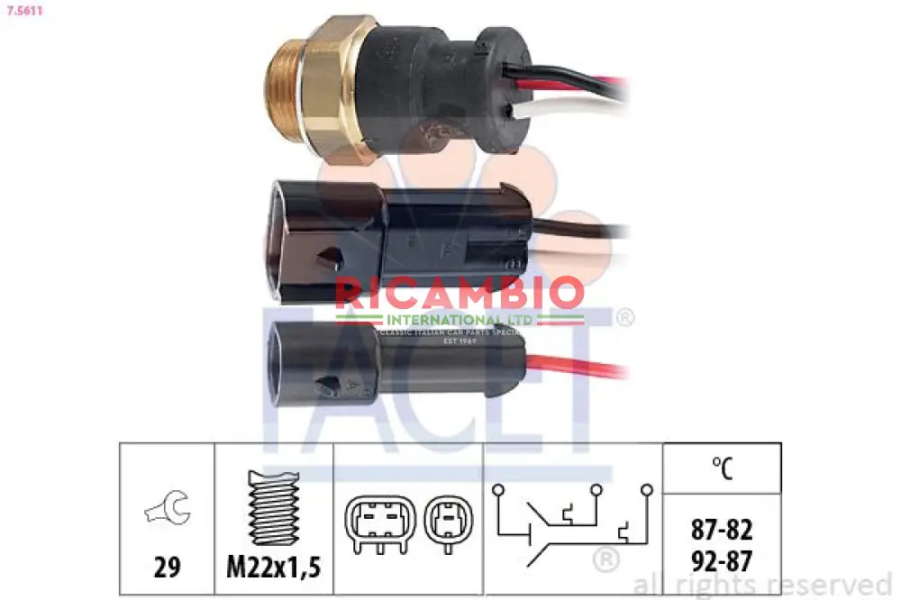 Radiator Fan Switch - Classic Fiat Panda,Uno,Coupe,Tipo,Tempra,Coupe,Strada,Ducato Lancia Delta Integrale (Copy)