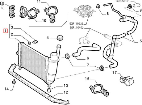 Radiator - Fiat Punto MK1 - Heating and Cooling