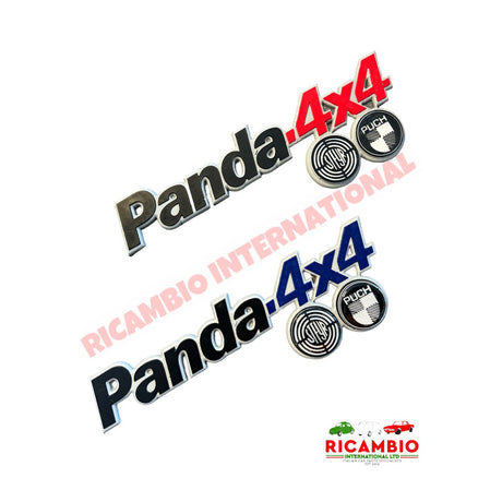 Rear Badge - Classic Fiat Panda 4x4 - RED - Badges & Emblems