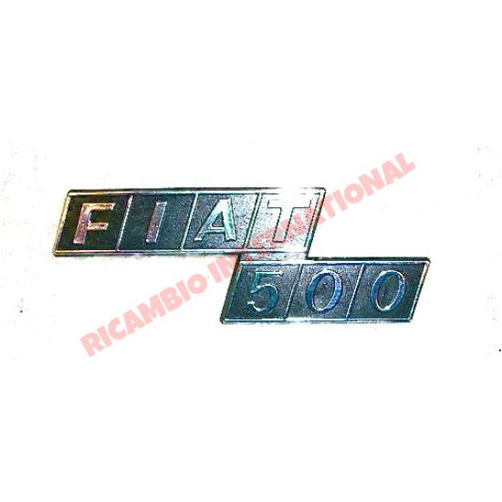 Rear Badge & Clips (metal) - Classic Fiat 500 - Classic Fiat 500 Parts & Spares