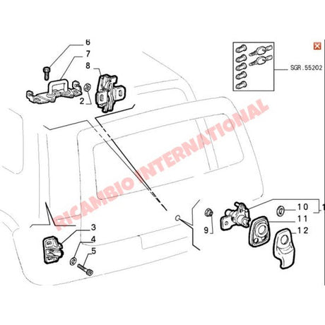 Rear Boot Tailgate Lock - Fiat Cinquecento - Handles - Locks and Catches