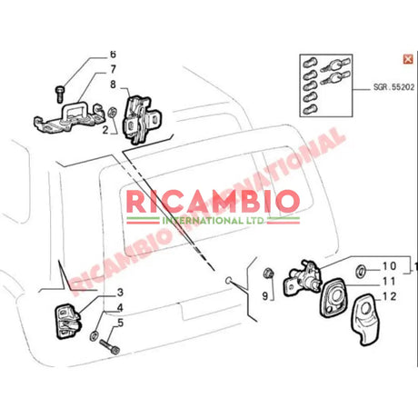 Rear Boot Tailgate Lock - Fiat Cinquecento - Handles - Locks and Catches