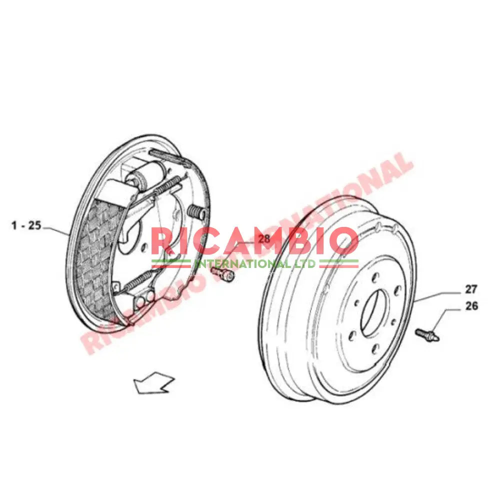 Rear Brake Drum - Fiat Punto MK1 & MK2,New 500,New Panda,Bravo,Brava,Tipo,Tempra - Brake Parts and Components