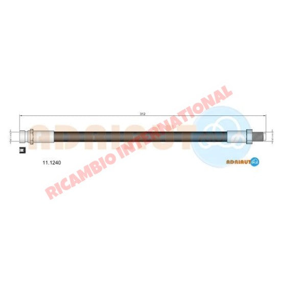 Rear Brake Hose - Fiat 1100 (103),1200,1500,2300 - Brake Parts & Components