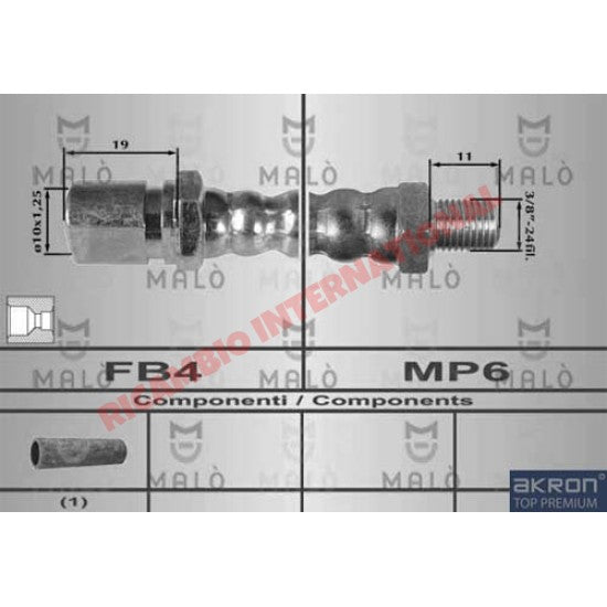 Rear Brake Hose - Fiat X19 - Brake Parts & Components