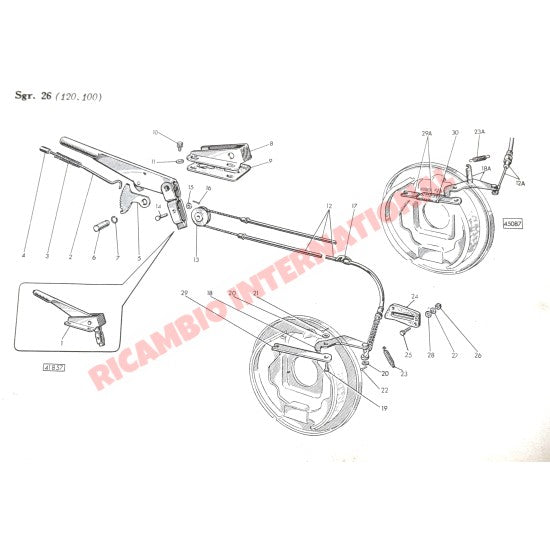 Rear Brake Lever Rubber Kit - Classic Fiat 500 - Brakes & Associated Items