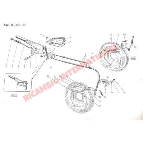 Rear Brake Lever Rubber Kit - Classic Fiat 500 - Brakes & Associated Items