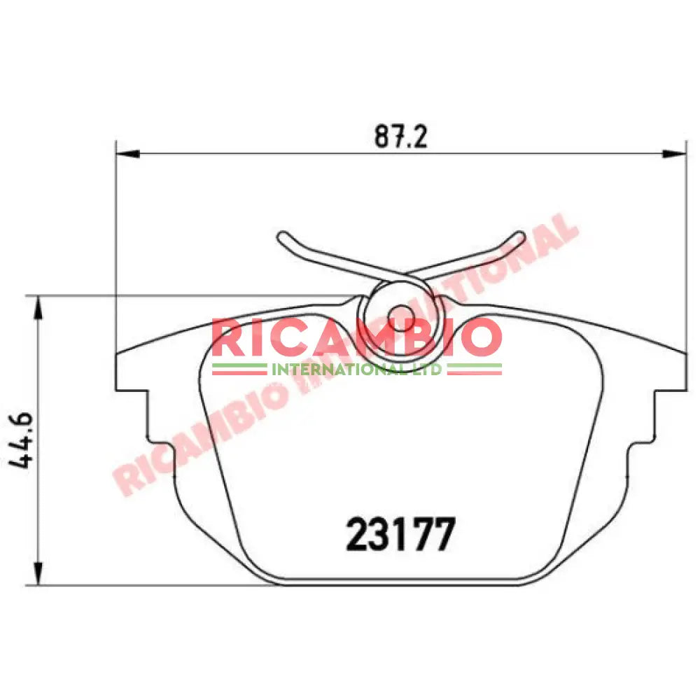 Rear Brake Pads - Fiat Barchetta,,Coupe,Uno,Tipo,Tempra,Marea,Bravo Lancia Delta,Dedra - Brake Parts and Components
