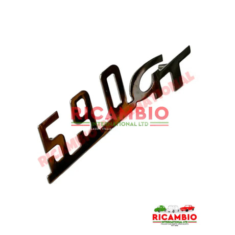 Rear Chrome ’590GT’ Badge & Clips - Classic Fiat 500 - Giannini Parts