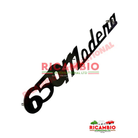 Rear Chrome ’650 Modena’ Badge & Clips - Classic Fiat 500 - Giannini Parts