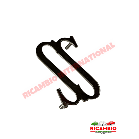 Rear Chrome Abarth ’SS’ Badge & Clips - Classic Fiat 500 - Abarth